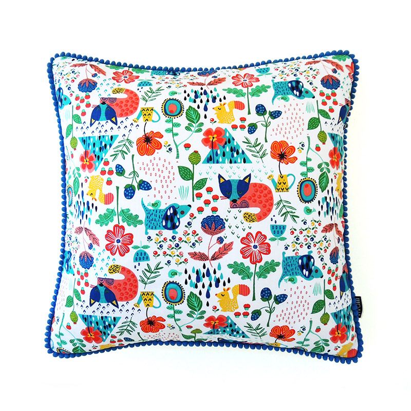 Capa de almofada infantil colorida gato cachorro