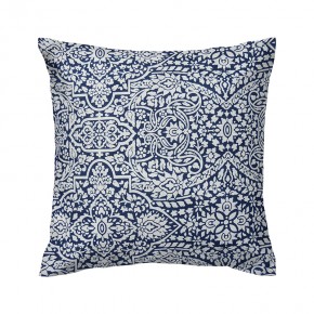 Capa de almofada azul com branco