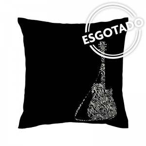 Capa de almofada preta Guitarra - Coleção Música (design exclusivo VivaIn)