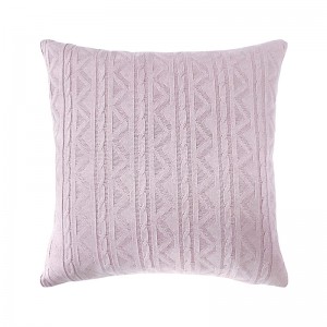 Capa de almofada tricô duplada rosa 50 x 50 cm