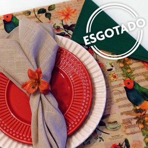 Jogo americano pássaro com flores dupla face