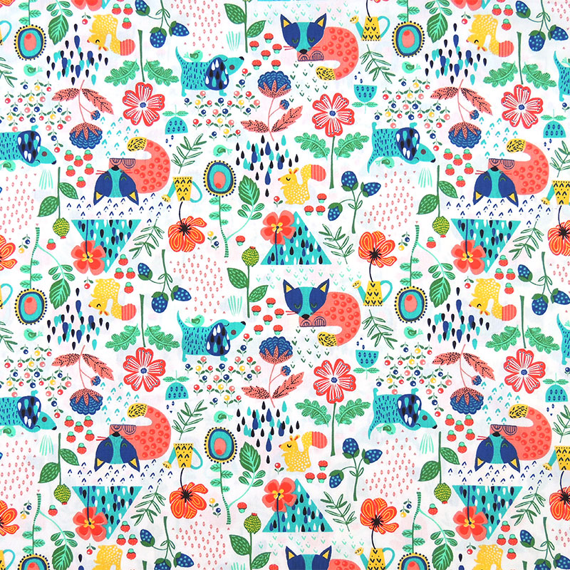 Lençol de Cima infantil colorido gato e cachorro