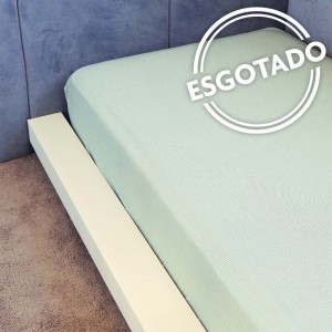 Lençol de elástico infantil listrado verde