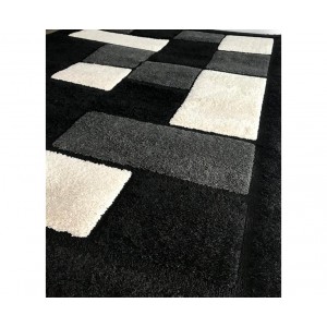 Tapete Hariz Colorado preto, branco e cinza 2,00 x 2,90 m
