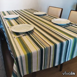 Toalha de mesa linho misto listrada